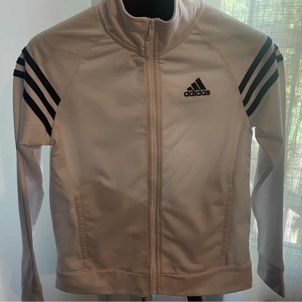 Adidas Classic White Jacket with Black Logo